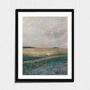 Art Print, Country Flower Field Landscape Painting